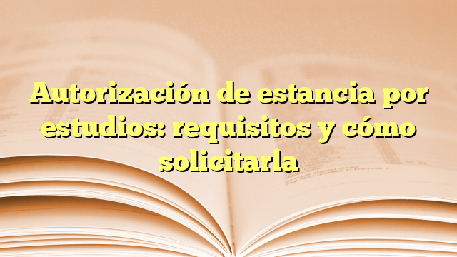 Autorización de estancia por estudios: requisitos y cómo solicitarla