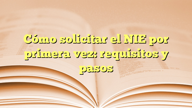 Cómo solicitar el NIE por primera vez: requisitos y pasos